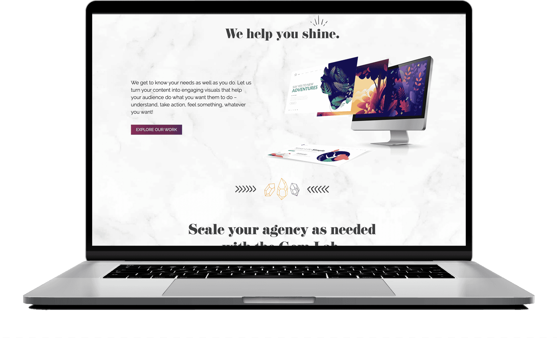 Site internet multilingue affiché sur ordinateur et tablette